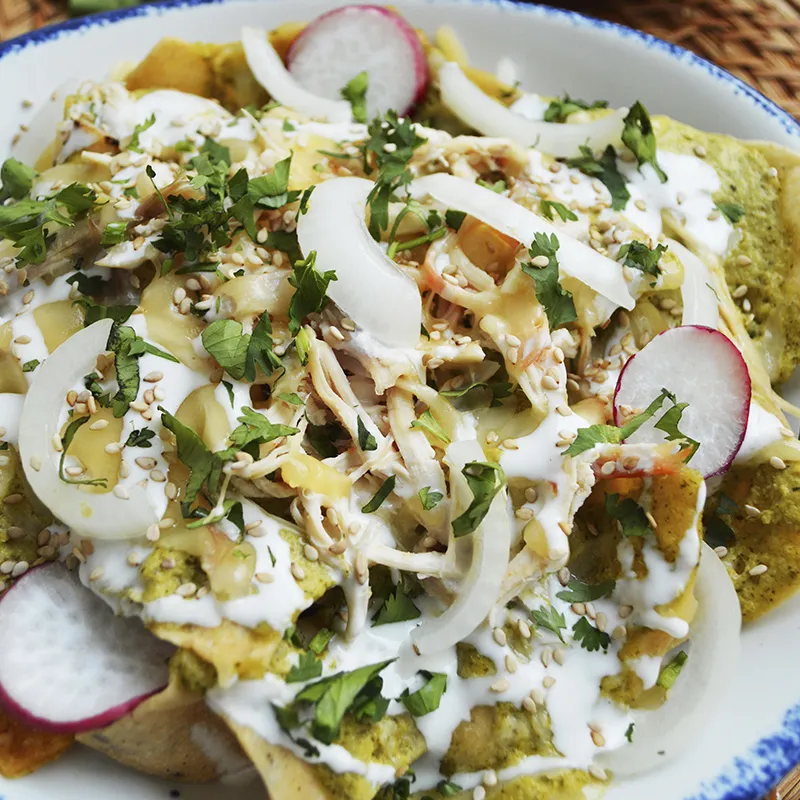 Chilaquiles suizos al poblano