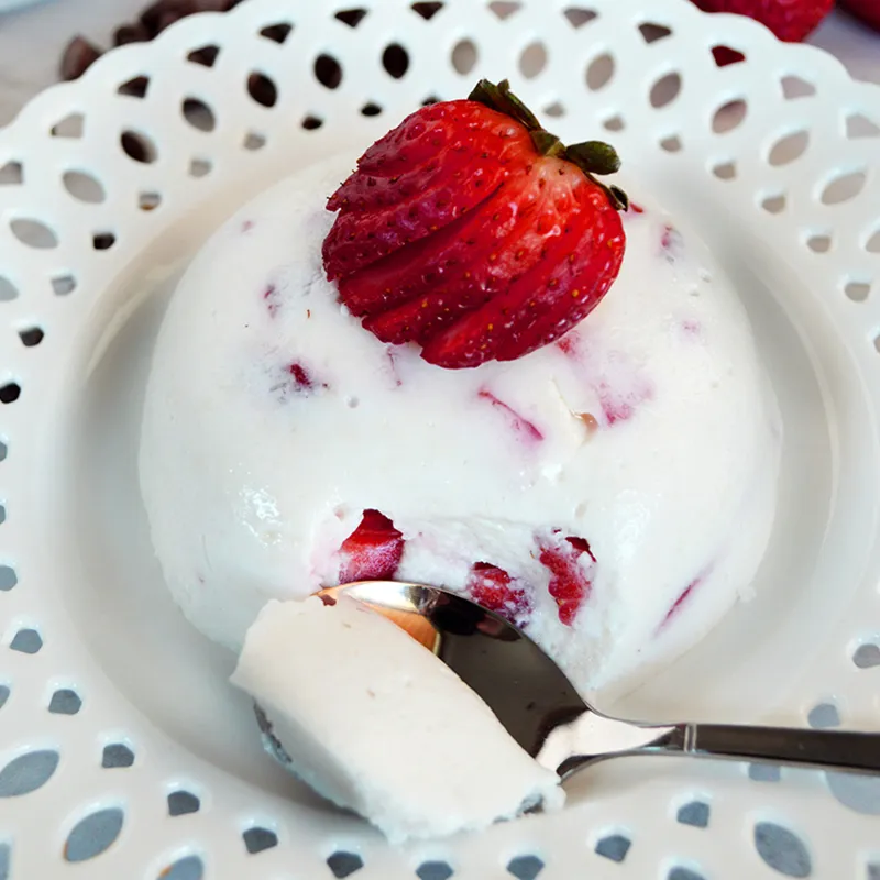 Gelatina sana fresas con crema