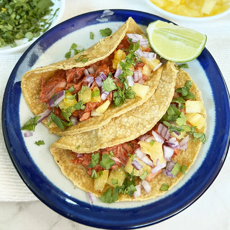 Tacos de Atún al Pastor con piña