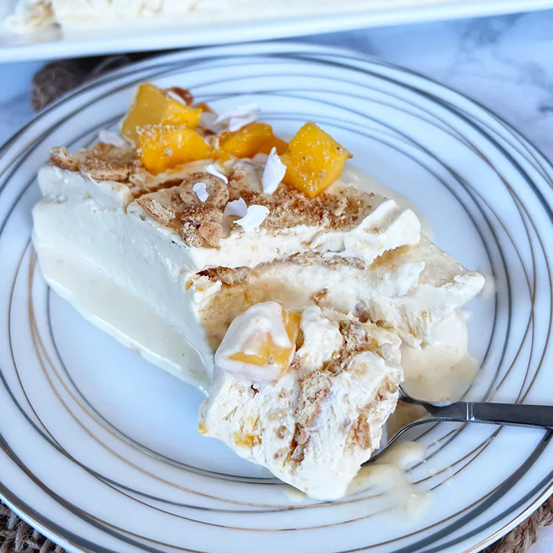 Pastel helado de mango