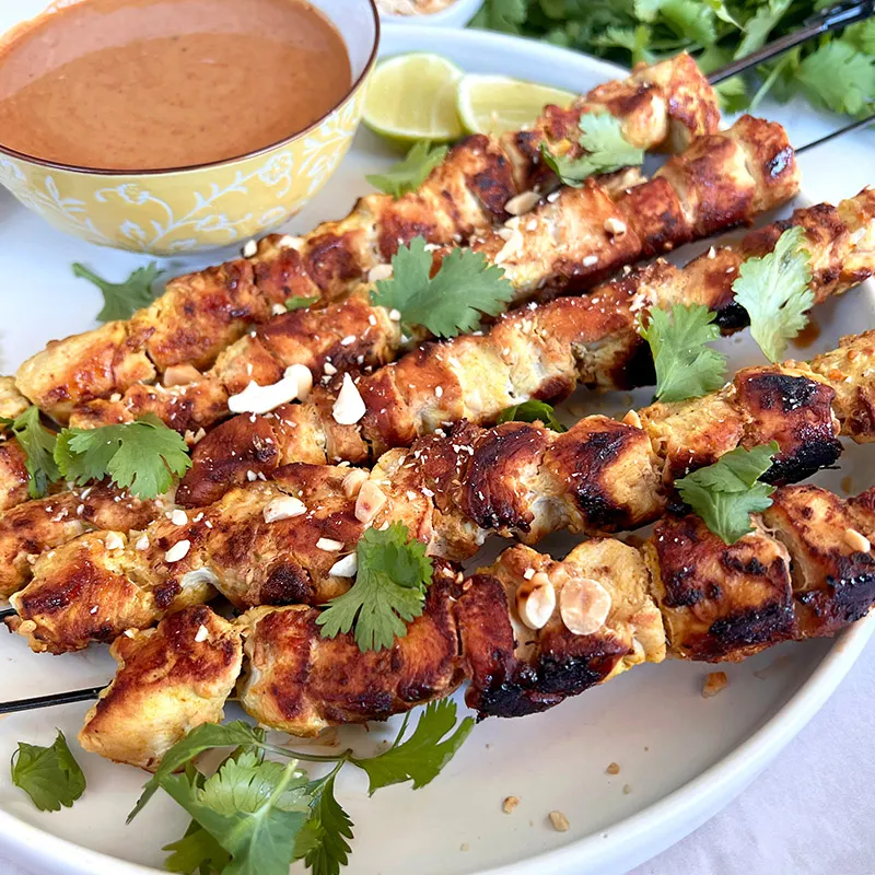 Brochetas de Pollo Satay